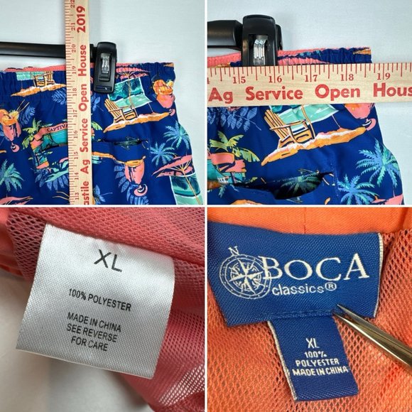 Boca Classics Men's XL Swim Trunks hawaiian tropical beach vacation travel luau - Picture 15 of 16
